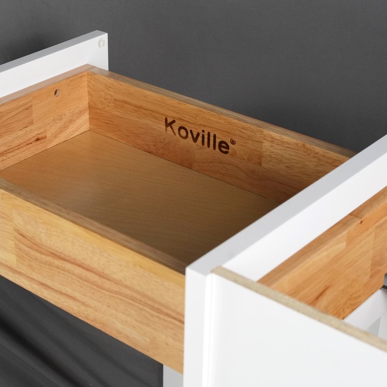 Solid wood dovetail drawer box with plywood bottom